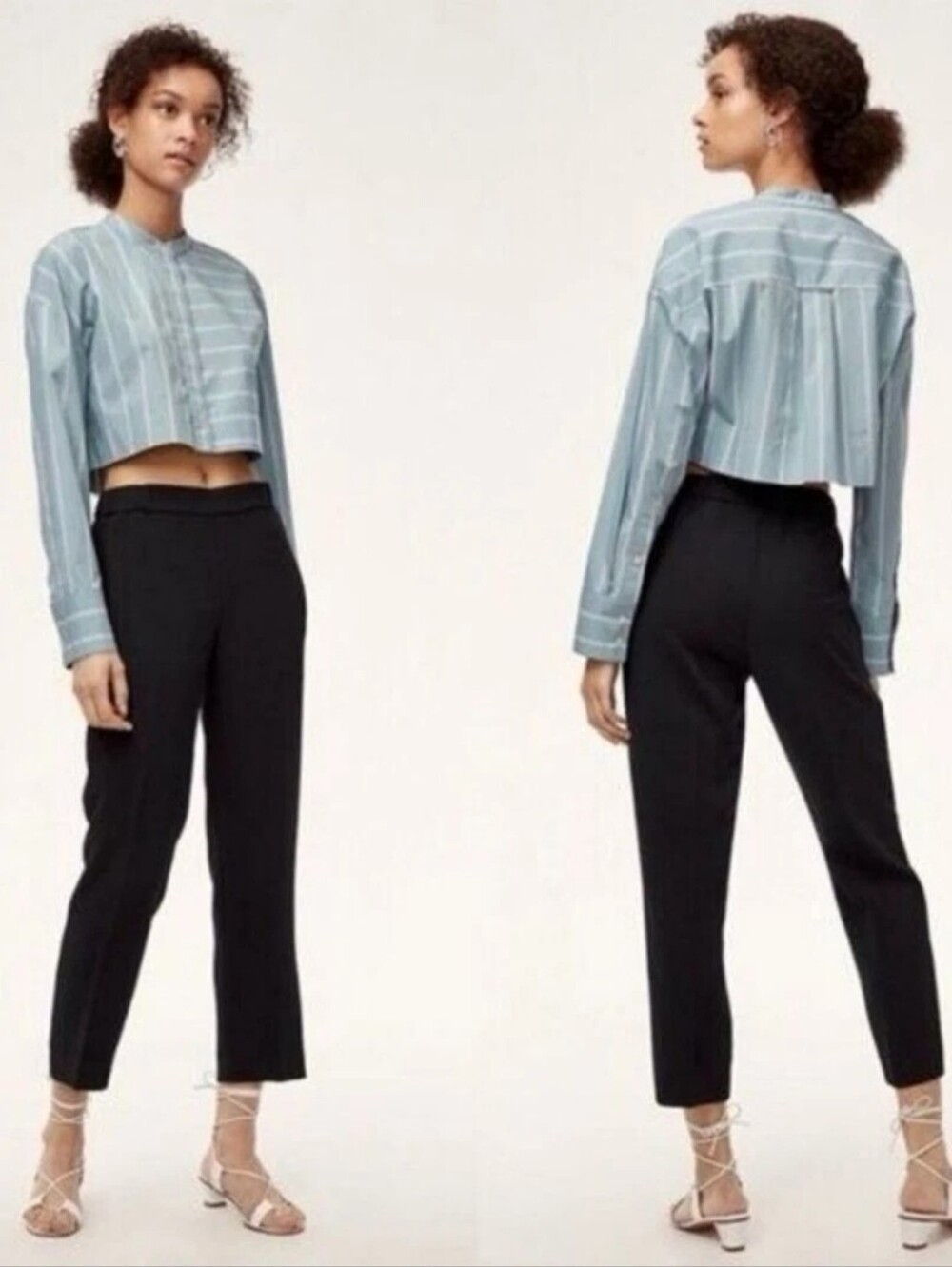Aritzia Wilfred Darontal Pull-on Crepe Cropped Dress Pants Trousers Black Size 0